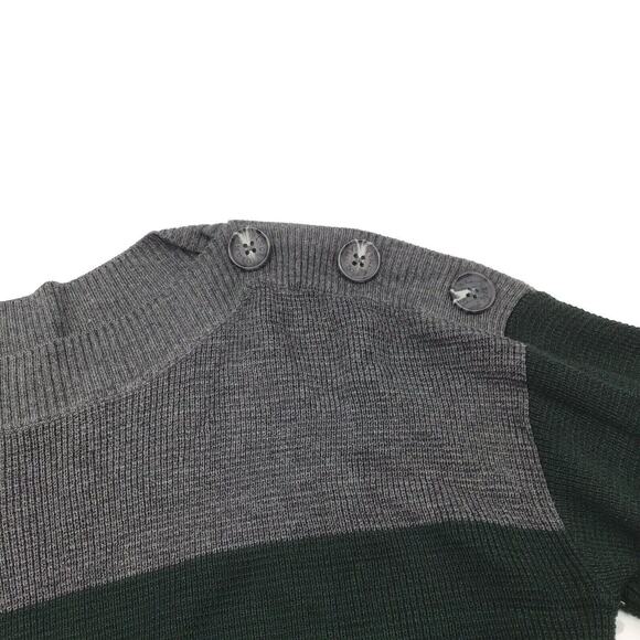 Vince Camuto Women’s 1X Colorblock Sweater Gray Green Button Shoulder NWOT - Picture 6 of 9